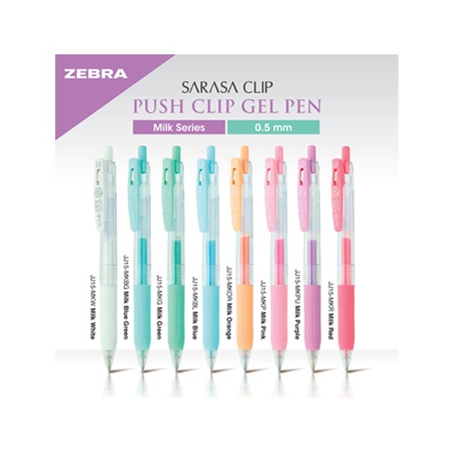 Zebra Sarasa Clip Milky Series Mm Ballpoint Pena Warna Lucu Murah Sinar Mega Store